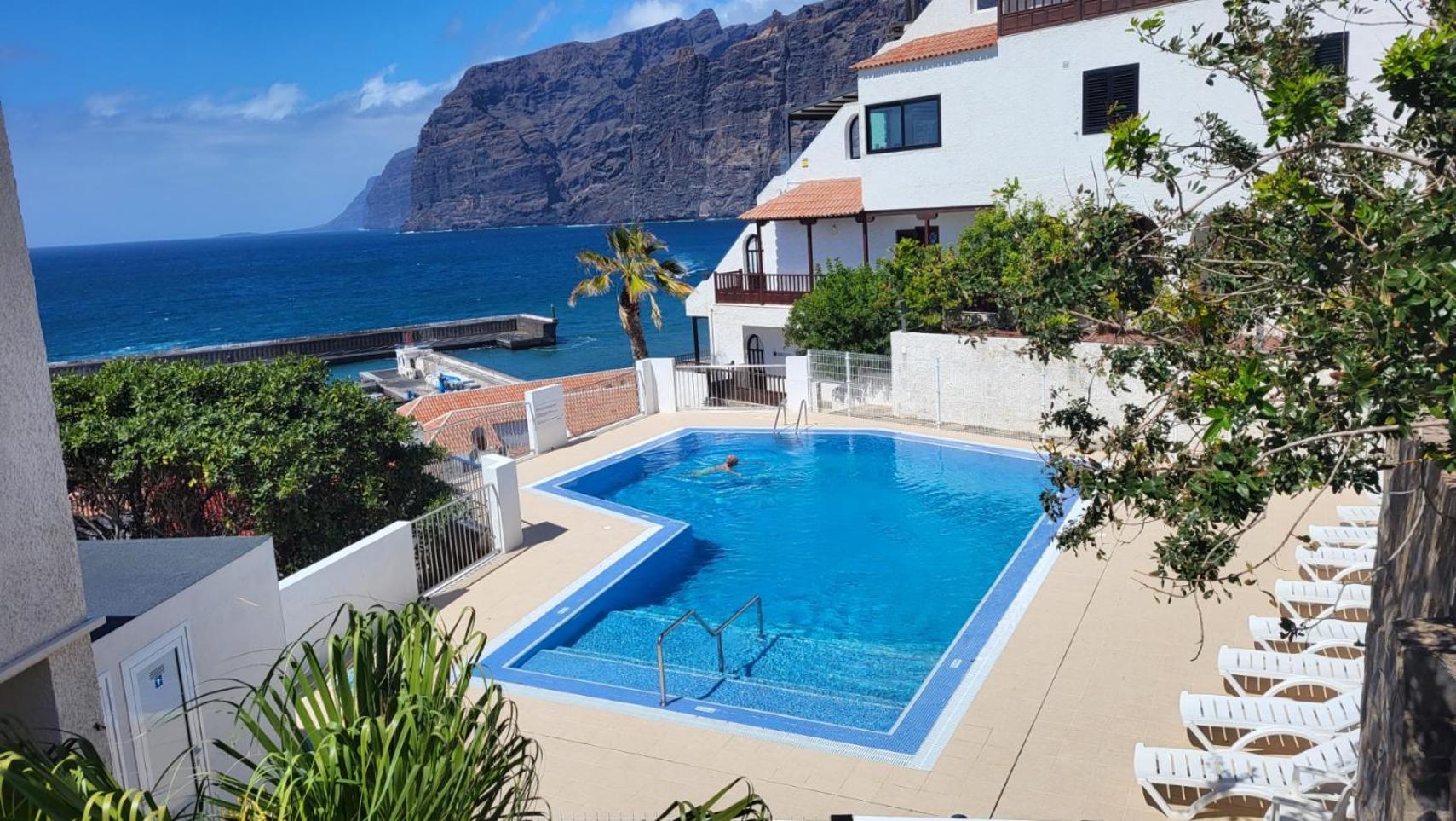 Apartment Mit Sonnenterrasse Und Panorama - Meerblick, 5 Min. Von Hafen + Strand Acantilado de los Gigantes Exterior foto